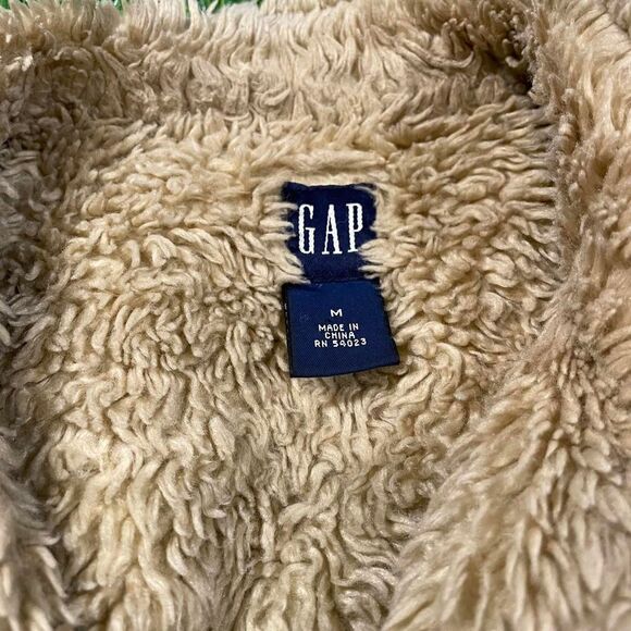 GAP 2003 Sherpa faux shearling lining denim jacket women's medium - Picture 5 of 8